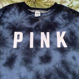 PINK Grey & Black Tie Dye Oversized Sweatshirt XS